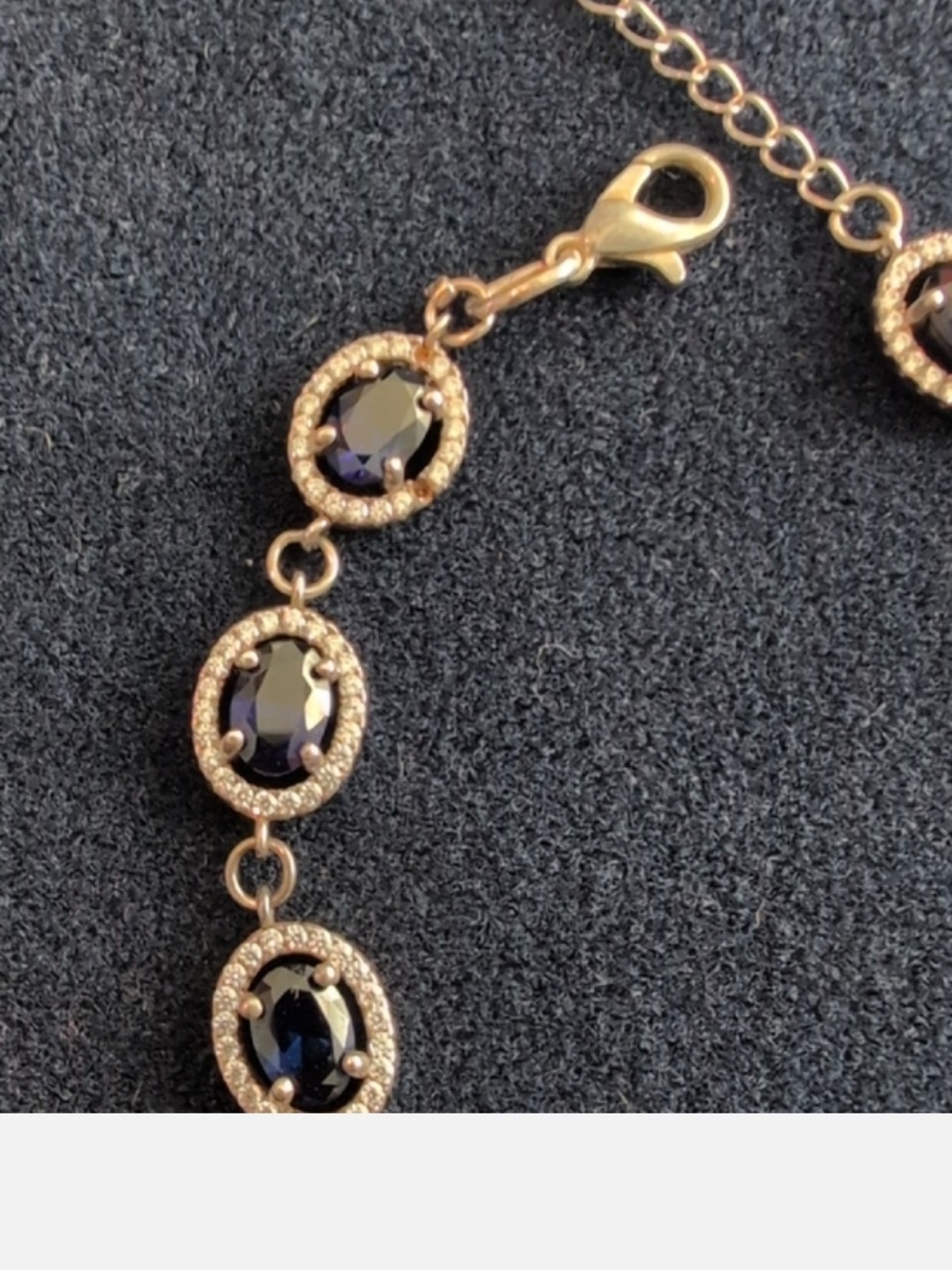 BLUE Sapphire Tennis Bracelet 925 Sterling Silver Bracelet Diamond Chip - Picture 13 of 16
